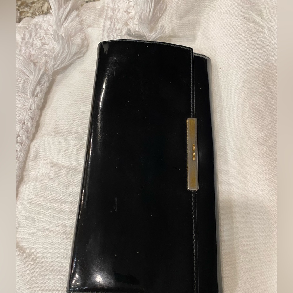 SALE!!! MIU MIU Black Patent Leather Wallet